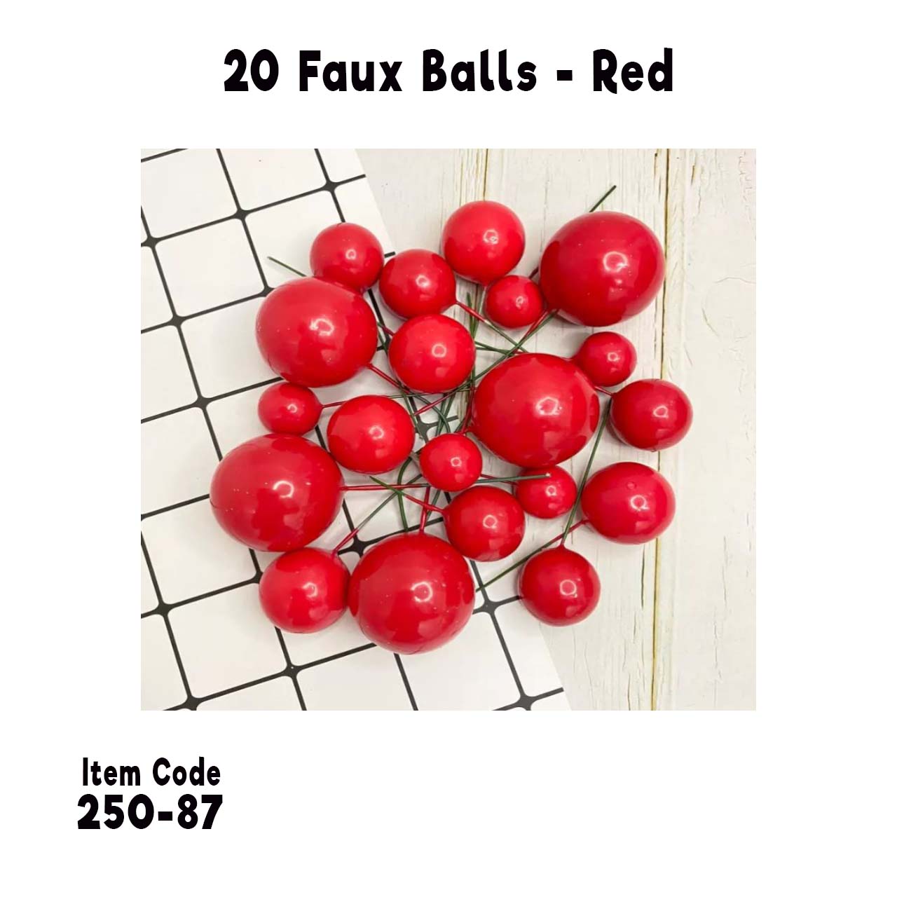 20 Faux Ball - Red